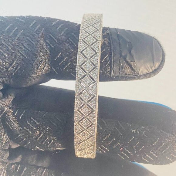 Beautiful Vintage Sterling Silver Geometric Cuff – Marked ISP 925 China - Picture 12 of 14